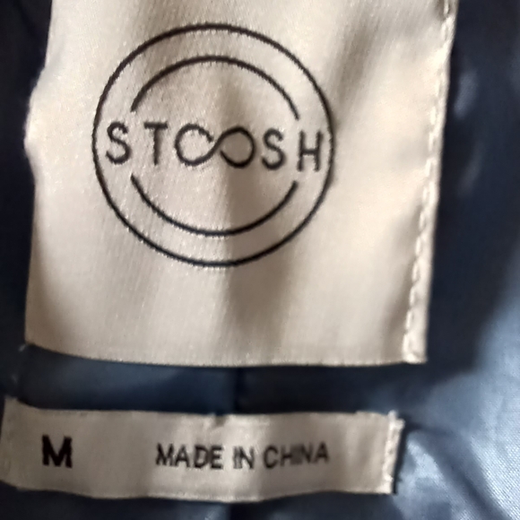 STOOSH Teddy Sherpa Coat Long Pockets Cozy Oversized Lined Jacket Blue Size M - Picture 8 of 10